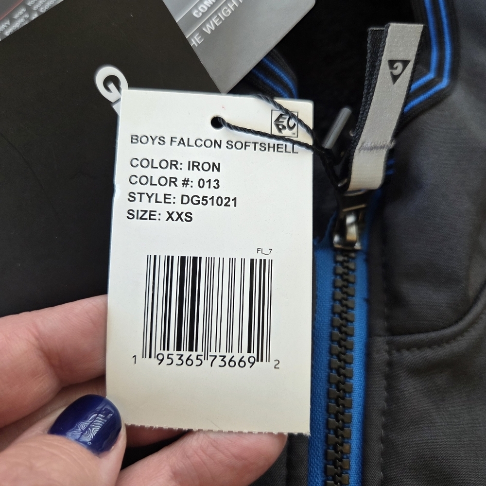 NWT GERRY Boys Falcon Softshell Jacket Gray Iron Blue XXS (2/3) - Picture 5 of 13